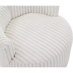Poltrona a botte Off-White in velluto a coste con ruote – 1 Posto