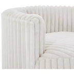 Poltrona a botte Off-White in velluto a coste con ruote – 1 Posto