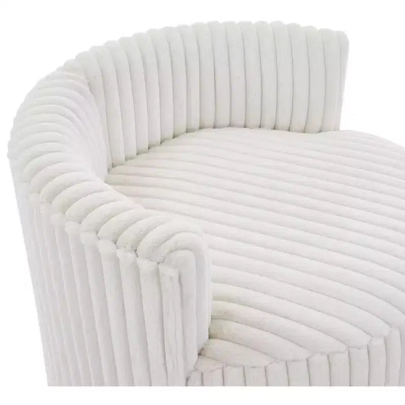 Poltrona a botte Off-White in velluto a coste con ruote – 1 Posto