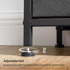 Comodino Marrone Rustico e Nero con Cassetto e 2 Ripiani, Stile Industriale, 1 Posto