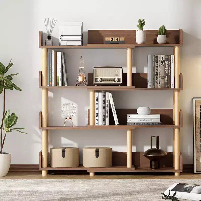 Libreria Espandibile a 4 Ripiani Marrone, Larga 78-140 cm, per 1-2 Utenti