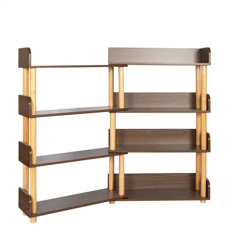 Libreria Espandibile a 4 Ripiani Marrone, Larga 78-140 cm, per 1-2 Utenti