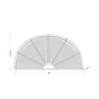Testiera ad arco arcobaleno in rattan beige naturale, a parete, 1 persona
