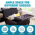 Pouf contenitore sollevabile in similpelle nera/espresso/bianca – 1 posto