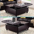 Pouf contenitore sollevabile in similpelle nera/espresso/bianca – 1 posto