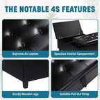 Pouf contenitore sollevabile in similpelle nera/espresso/bianca – 1 posto