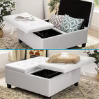 Pouf contenitore sollevabile in similpelle nera/espresso/bianca – 1 posto