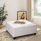 Pouf contenitore sollevabile in similpelle nera/espresso/bianca – 1 posto