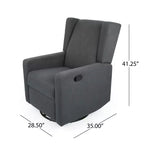 Poltrona reclinabile girevole in tessuto grigio/bianco – Posto singolo, stile a pozzetto