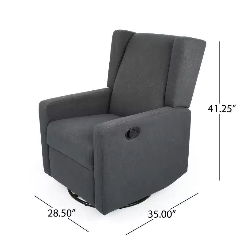Poltrona reclinabile girevole in tessuto grigio/bianco – Posto singolo, stile a pozzetto