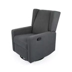 Poltrona reclinabile girevole in tessuto grigio/bianco – Posto singolo, stile a pozzetto