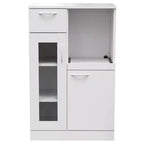 Mobiletto bianco da cucina a 2 ante con cassetto estraibile | Montaggio da 1 persona