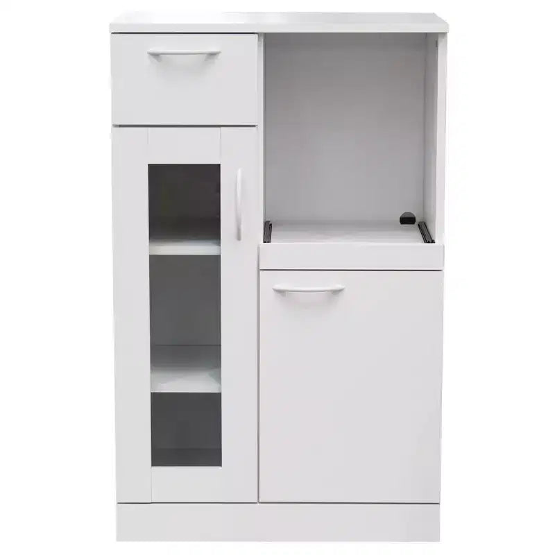 Mobiletto bianco da cucina a 2 ante con cassetto estraibile | Montaggio da 1 persona