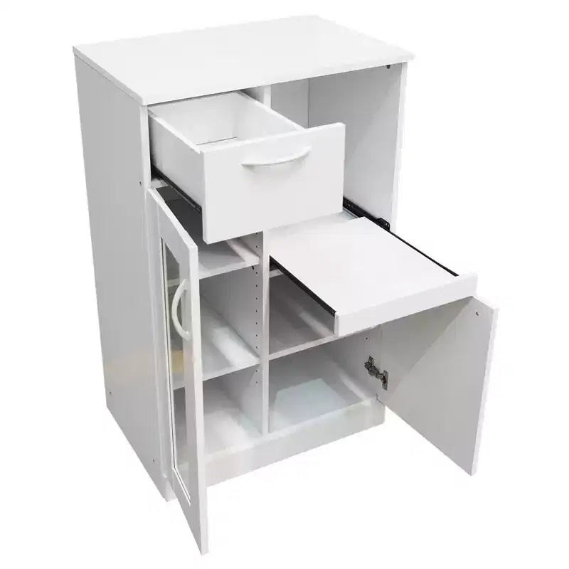 Mobiletto bianco da cucina a 2 ante con cassetto estraibile | Montaggio da 1 persona