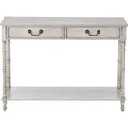 Consolle Off-White con 2 cassetti, Struttura in Legno, Uso Singolo