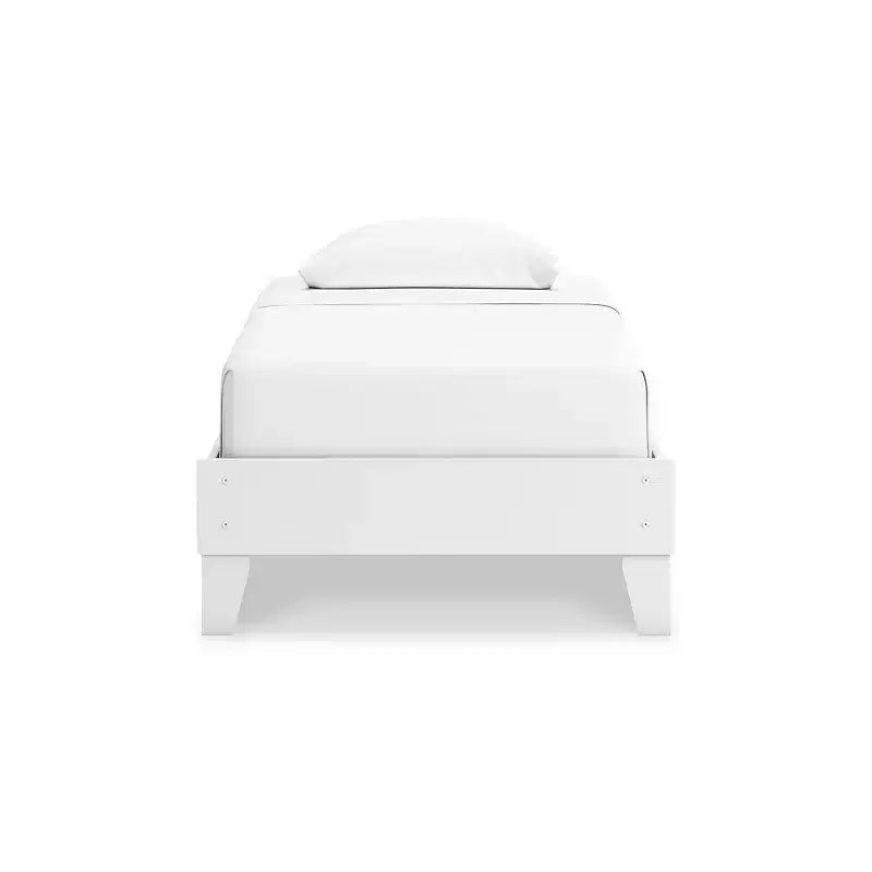Letto a piattaforma ribassato bianco opaco, senza testiera, singolo/matrimoniale, 1 posto