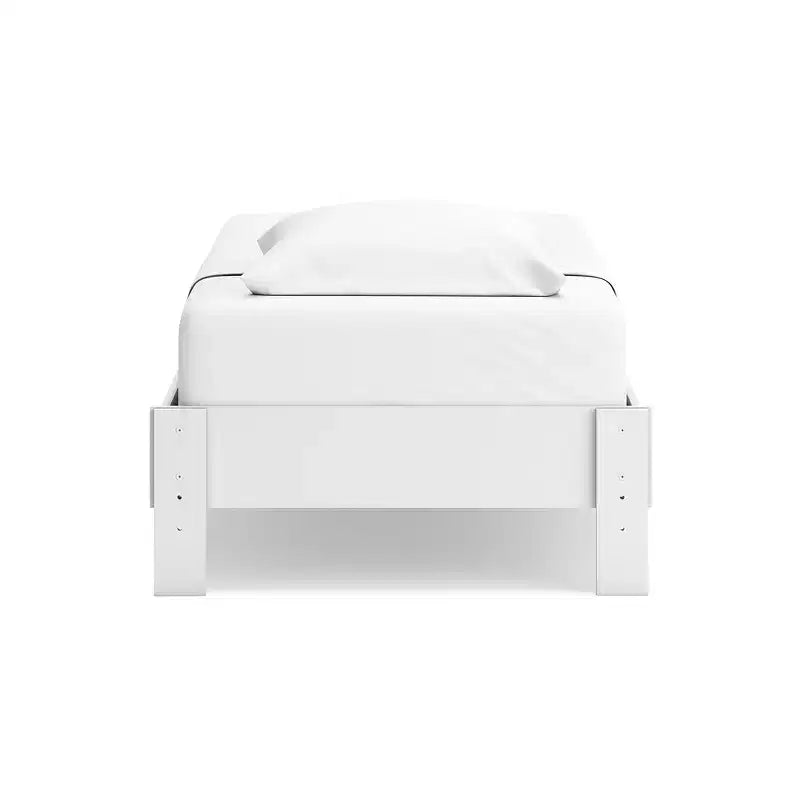 Letto a piattaforma ribassato bianco opaco, senza testiera, singolo/matrimoniale, 1 posto