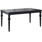 Tavolo da pranzo rettangolare nero, per 6 persone, 165 cm
