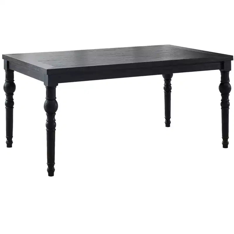 Tavolo da pranzo rettangolare nero, per 6 persone, 165 cm