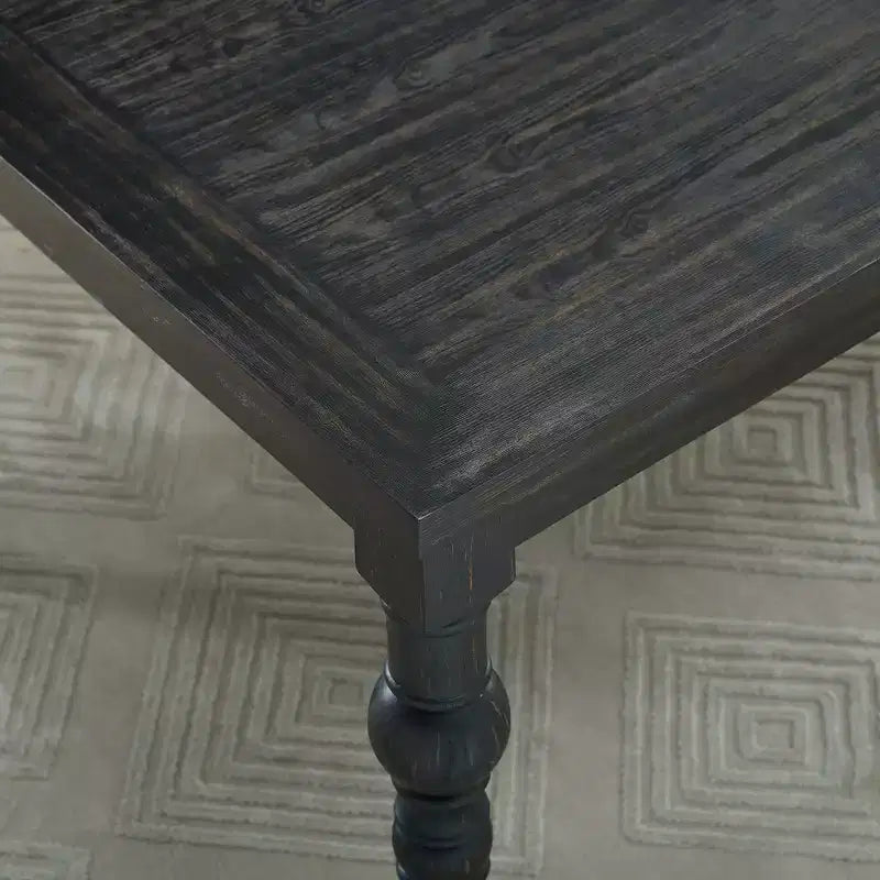 Tavolo da pranzo rettangolare nero, per 6 persone, 165 cm