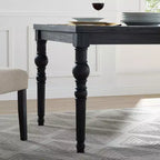 Tavolo da pranzo rettangolare nero, per 6 persone, 165 cm