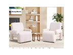 Poltrona accent beige imbottita in ciniglia con braccioli, seduta singola