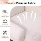 Poltrona accent beige imbottita in ciniglia con braccioli, seduta singola
