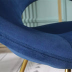Poltrona d'accento in velluto blu / grigio / verde / rosa – Schienale curvo, base a slitta dorata, seduta singola
