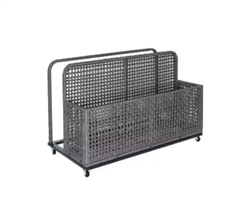 Ripiano portatutto a un livello per piscina all'aperto | Nero-marrone / Marrone sfumato / Grigio | PE + ferro | Montaggio da 1 persona