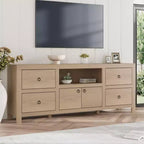 Mobile TV in bianco/legno, larghezza 178 cm, adatto per TV fino a 80", montaggio da 1 a 2 persone