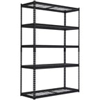 5-Tier Garage Shelving Rack  Industrial Metal Storage Shelf  Adjustable, 2500 lbs Capacity, Steel Wire, Utility for Garage, Basement, Warehouse