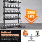 Scaffale in filo d'acciaio nero a 5 ripiani, regolabile, 1134 kg, assemblaggio 1-2 persone