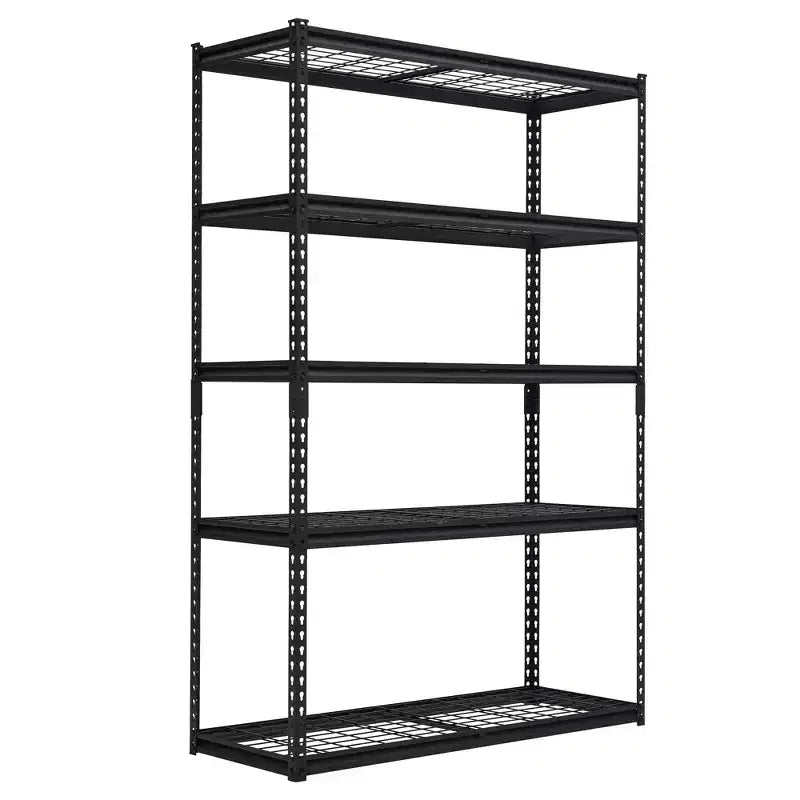 Scaffale in filo d'acciaio nero a 5 ripiani, regolabile, 1134 kg, assemblaggio 1-2 persone