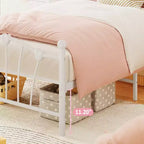 Struttura letto a piattaforma in metallo a forma di cuore rosa/bianco – Twin XL, 1 persona