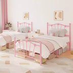 Struttura letto a piattaforma in metallo a forma di cuore rosa/bianco – Twin XL, 1 persona