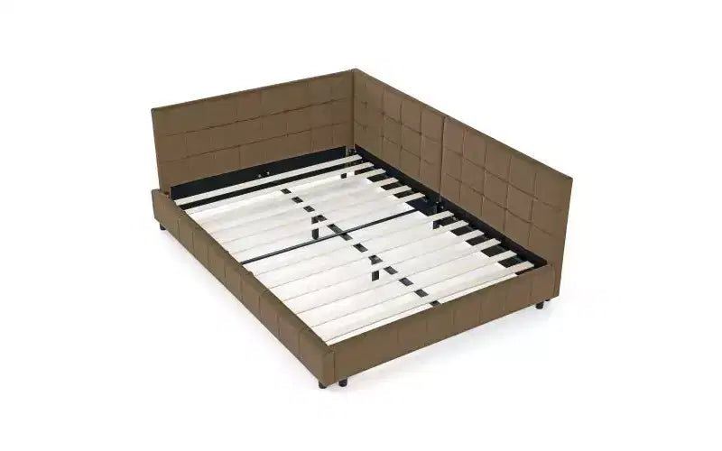 Beige / Nero / Marrone / Blu Scuro / Grigio / Rosa | Divano Letto in Velluto Imbottito Stile Mid-Century | Una Piazza e Mezza
