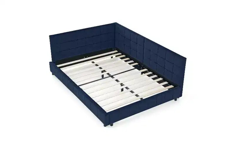 Beige / Nero / Marrone / Blu Scuro / Grigio / Rosa | Divano Letto in Velluto Imbottito Stile Mid-Century | Una Piazza e Mezza