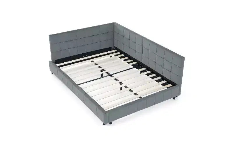 Beige / Nero / Marrone / Blu Scuro / Grigio / Rosa | Divano Letto in Velluto Imbottito Stile Mid-Century | Una Piazza e Mezza