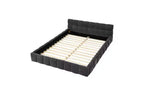 Telaio letto a piattaforma imbottito in ciniglia beige/blu-verde/grigio scuro/rosa con testiera, Queen, 1 persona