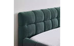 Telaio letto a piattaforma imbottito in ciniglia beige/blu-verde/grigio scuro/rosa con testiera, Queen, 1 persona