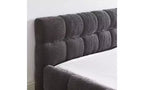 Telaio letto a piattaforma imbottito in ciniglia beige/blu-verde/grigio scuro/rosa con testiera, Queen, 1 persona