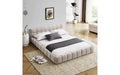 TUYOHW Upholstered Platform Bed Frame, Chenille Fabric Bed with Headboard, Modern Queen Size Bed Frame with Solid Frame for Bedroom