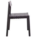 Sedia da pranzo senza braccioli Nera/Nera, rivestimento in pelle, Posti a sedere 1