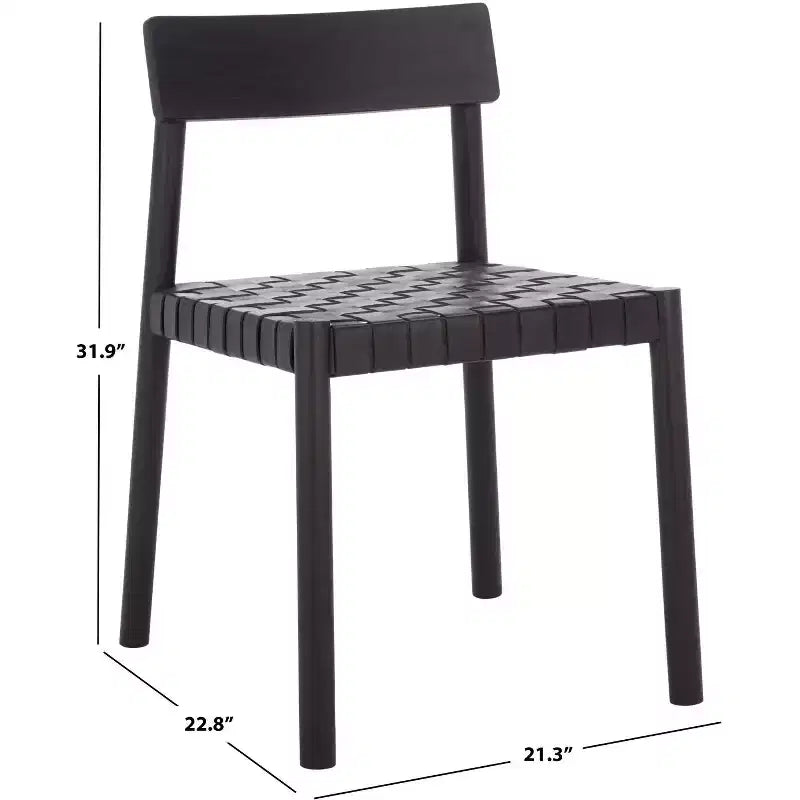 Sedia da pranzo senza braccioli Nera/Nera, rivestimento in pelle, Posti a sedere 1