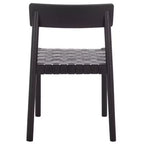 Sedia da pranzo senza braccioli Nera/Nera, rivestimento in pelle, Posti a sedere 1