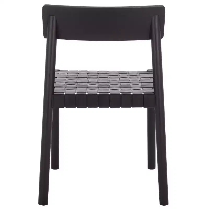Sedia da pranzo senza braccioli Nera/Nera, rivestimento in pelle, Posti a sedere 1