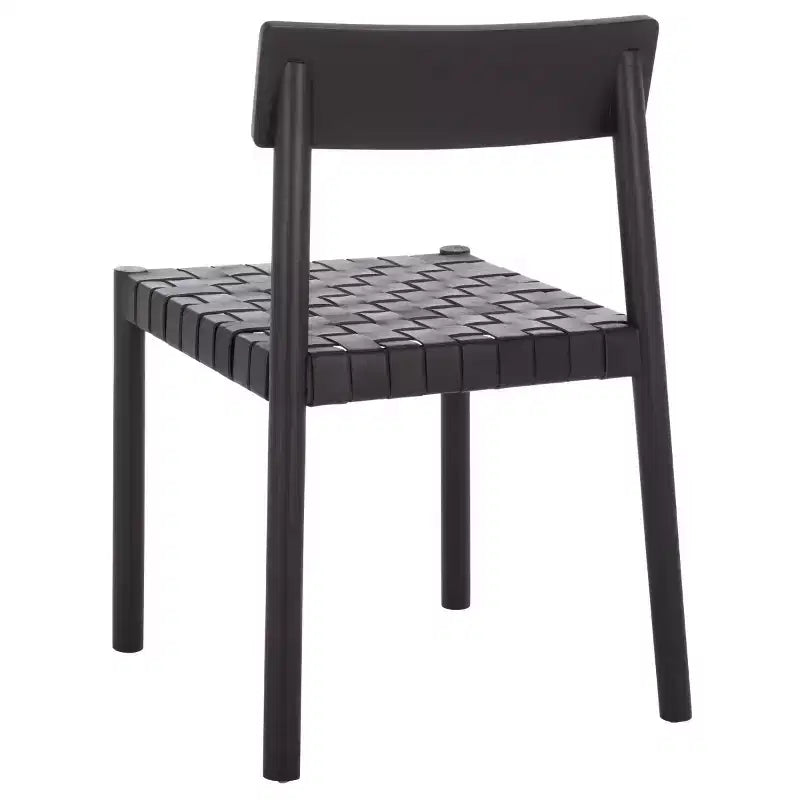 Sedia da pranzo senza braccioli Nera/Nera, rivestimento in pelle, Posti a sedere 1