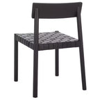 Sedia da pranzo senza braccioli Nera/Nera, rivestimento in pelle, Posti a sedere 1