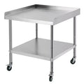 Acekool Stainless Steel Commercial Work Table with Adjustable Undershelf and Edge Baffle for Kitchen
