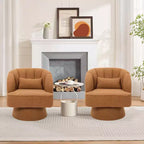 Poltrona girevole a barile, in tessuto Teddy, set da 2 (beige / nero / marrone / verde)